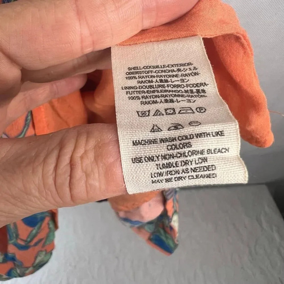 Free People Dear You Orange Floral Mini Halter Backless Dress Tunic Top Sz MD - Picture 8 of 9